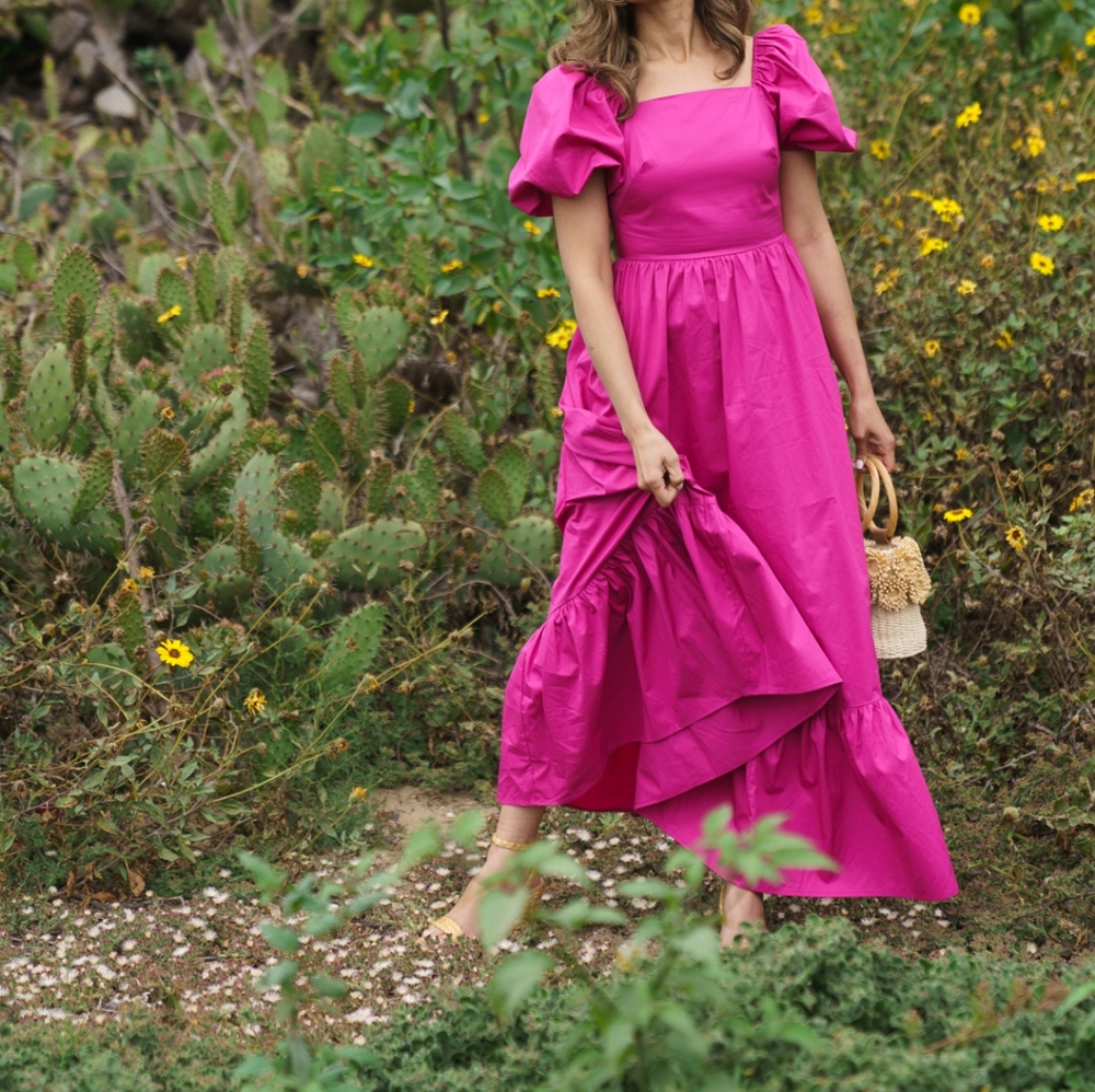 Hot Pink Maxi dress.